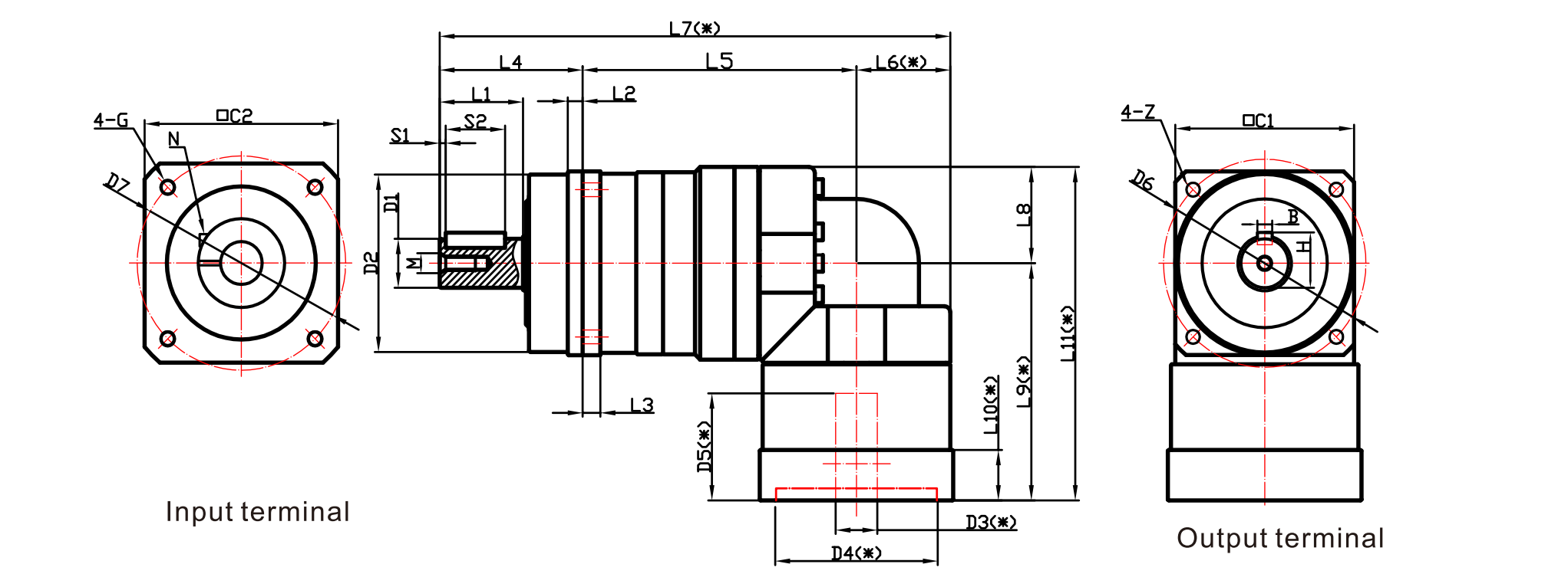 TSR series  Right-Angle Planetary Gearbox