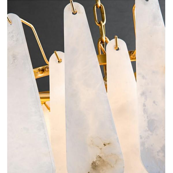 Люстра минималистского современного алебастра декоративных ламп 80lm каменная