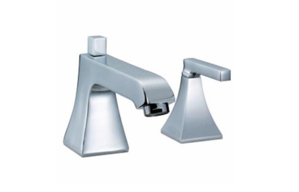 Two Handle Brass Bathroom Sink Faucets / 4 Holes Mixer Taps Ceramic Faucets HN-4B45