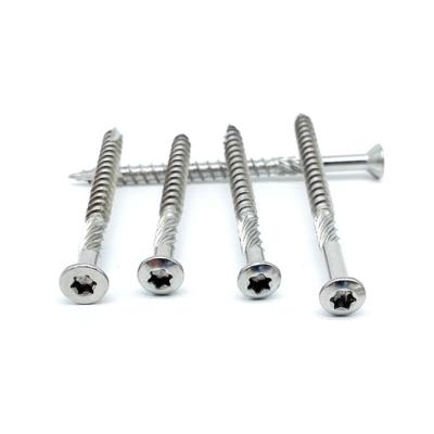 SS304 T25 Knuring Type17 Flat Wood Screws Torx Deck Screw With 6 Nibs