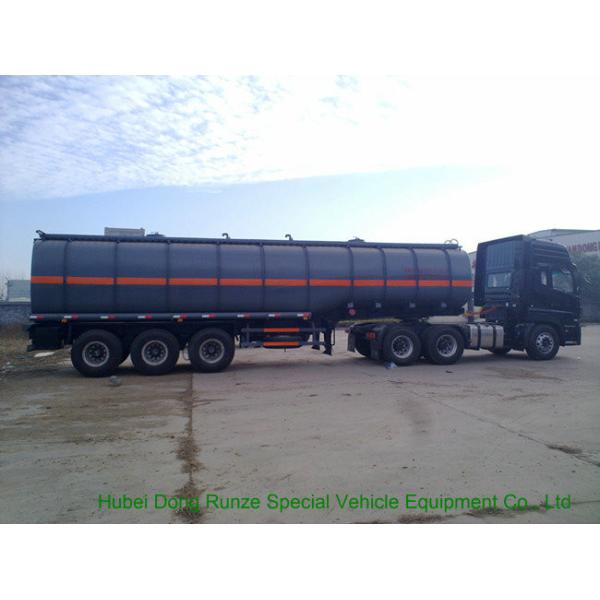 Tri Axles Caustic Soda Chemical Delivery Truck For 30 - 45MT Sodium Hydroxide