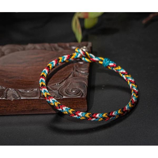 Tibet Handmade Mystical Bracelet Five Color Thread Protection Braid String Bracelet