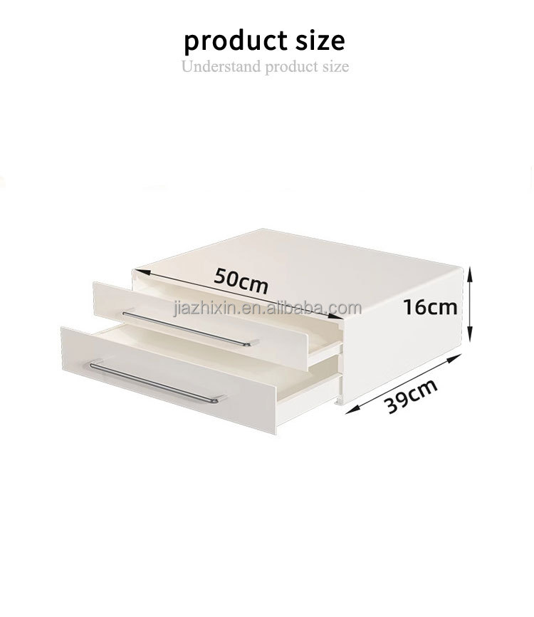 3layer Large Capacity Office Printer Storage Rack with 2 Drawers Living Room Desktop Organizer for Coffee Machine Microwave Oven