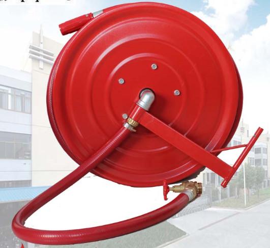 Red Fire Hose Reel And Cabinet Automatic / Manual Swinging Fire Fighting Hose Reel