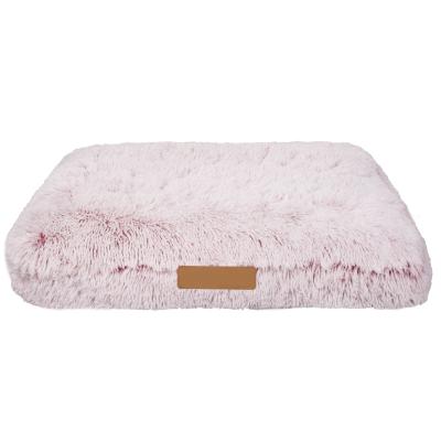Plush Memory Foam Warm Dog Plush Pet Bed Cushion Pink Grey