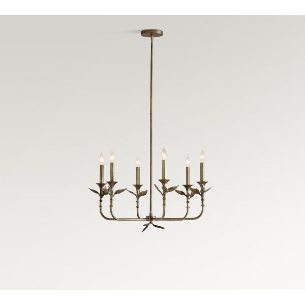 Customizable Antique Brass Finish LED Pendant Chandelier with Adjustable Height for Living Room and Bedroom