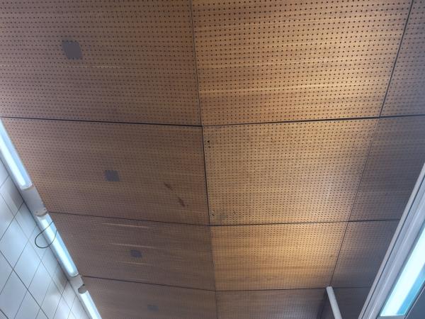 16/16/8mm Ceiling Wooden Oak Veneer Perforated Acoustic Panel Timber Soundproof Board