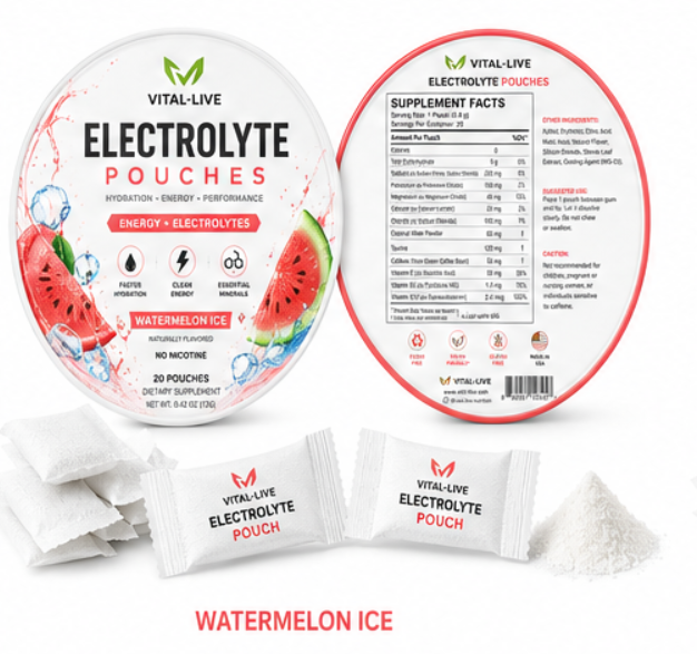 Watermelon Ice Flavor Electrolyte Powder Pouch Hydration Supplement