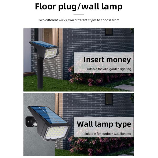Solar Powered 53 Led Garden Lights Ip65 Waterproof Outdoor Lawn Light with CRI Ra 80