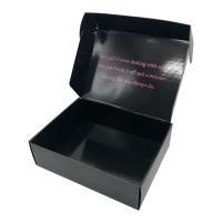 Le carton noir brillant a ridé des boîtes, boîte pliable de carton de papier d'emballage