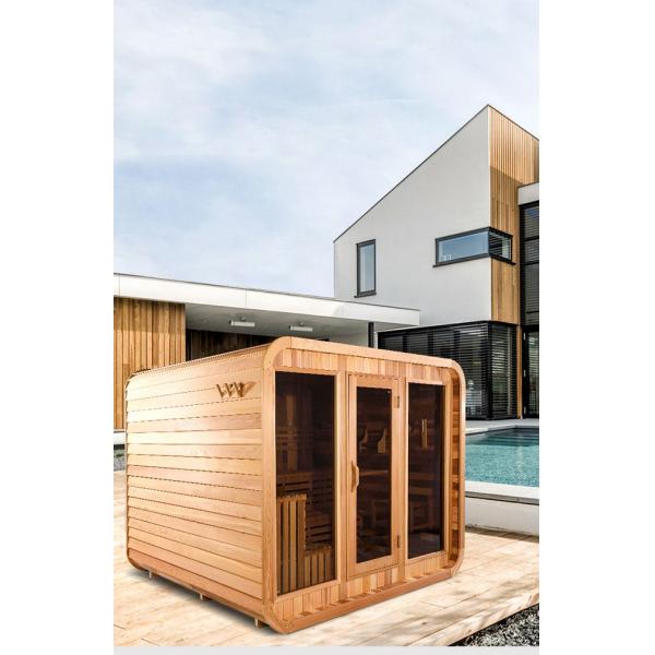 Canada Red Cedar Wooden Cube Steam Sauna Room For 8 Person