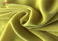 La chaîne jaune de couleur a tricoté le tissu de pile de short de tissu de velours de spandex de bout droit pour le vêtement