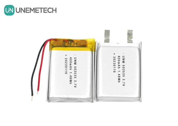 Li Polymer Battery Pack 502535 400mAh 3.7V battery for Electronic Appliances