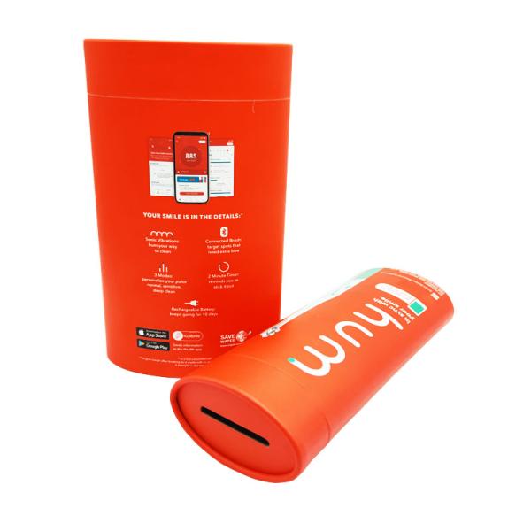 Красные бумажные банки FDA упаковка Складка изделий искусственного производства Скрутка Овальная зубная щетка Перерабатываемая Kraft Paper Tube