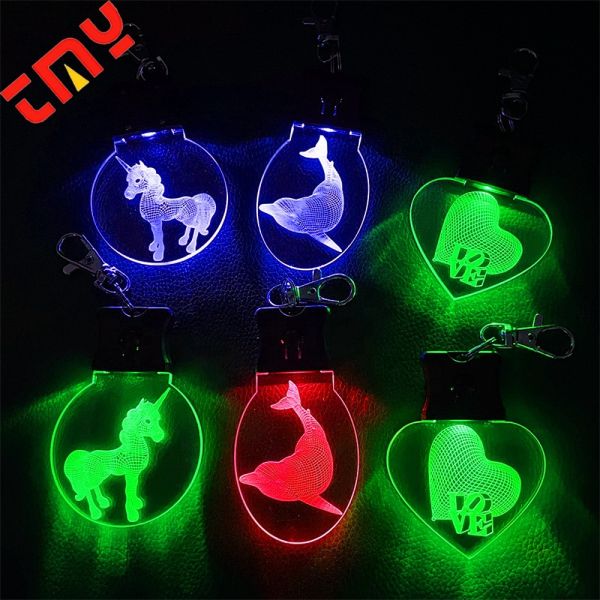 Custom Acrylic LED Light Up Name Tag Badge With Lanyard Bar Concert Festival Work ID Business Card