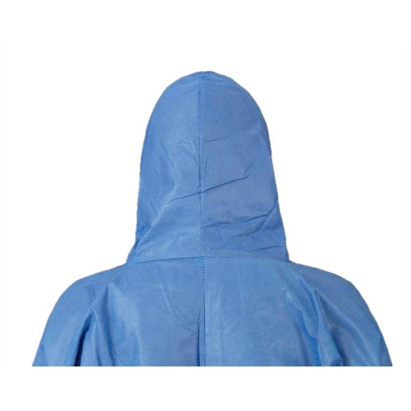 Type5/6 Dark Blue Disposable SMS Chemical Protective Coverall Breathable With Hood