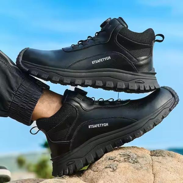 Men's Safety Shoes Kevlar Midsole Work Boots With Steel Toe And Rubber Sole