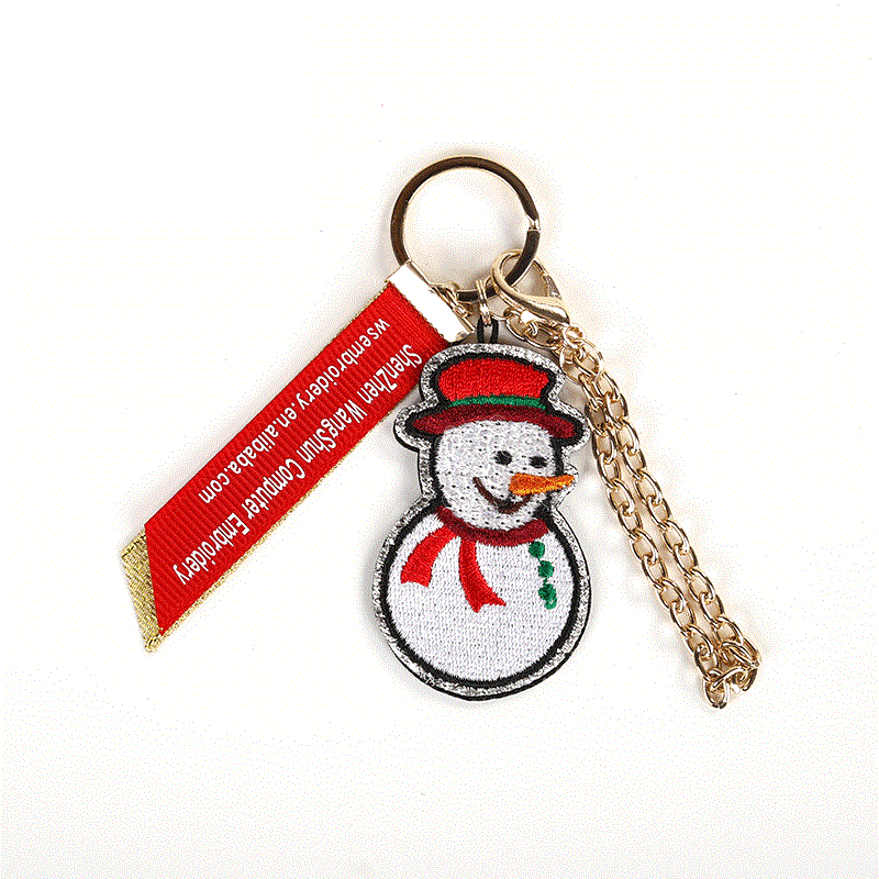 Custom Keychain Christmas Pendant Personalized Embroidered Backpack Pendant Keychain