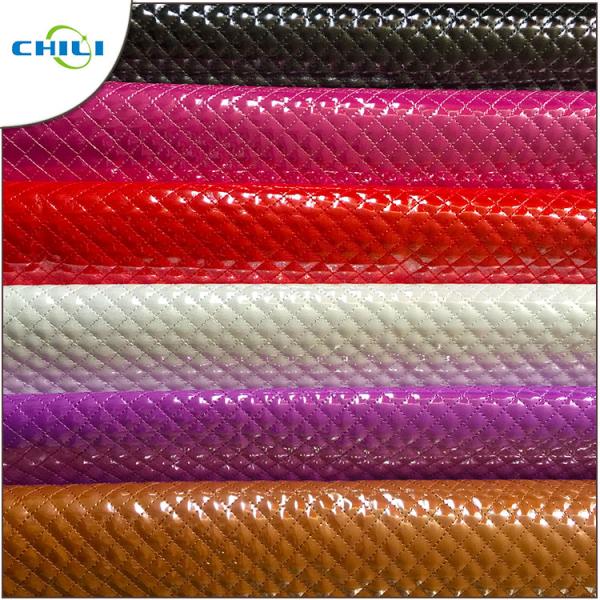 Shoes Garment Quilted Leather Fabric , Cotton Quilting Fabric Smooth Surface