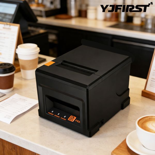 80mm USB LAN Thermal Receipt Printer YJ-8360 High-Speed 203dpi Kitchen Printer In Stock