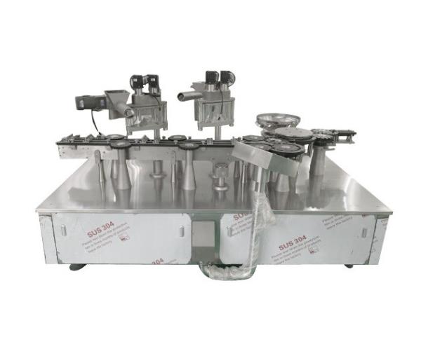 Máquina de enchimento e tampa de pó farmacêutico de aço inoxidável