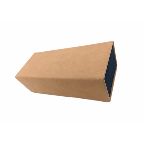 Folding Custom Sunglass Case Brown PU Glasses Case Eyewear Box