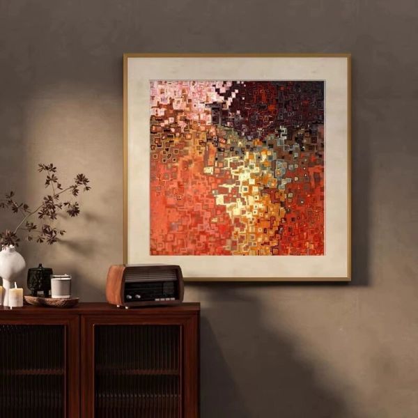 Artesanía exquisita combinada con lienzo de pintura al óleo impreso en HD para decoración de paredes