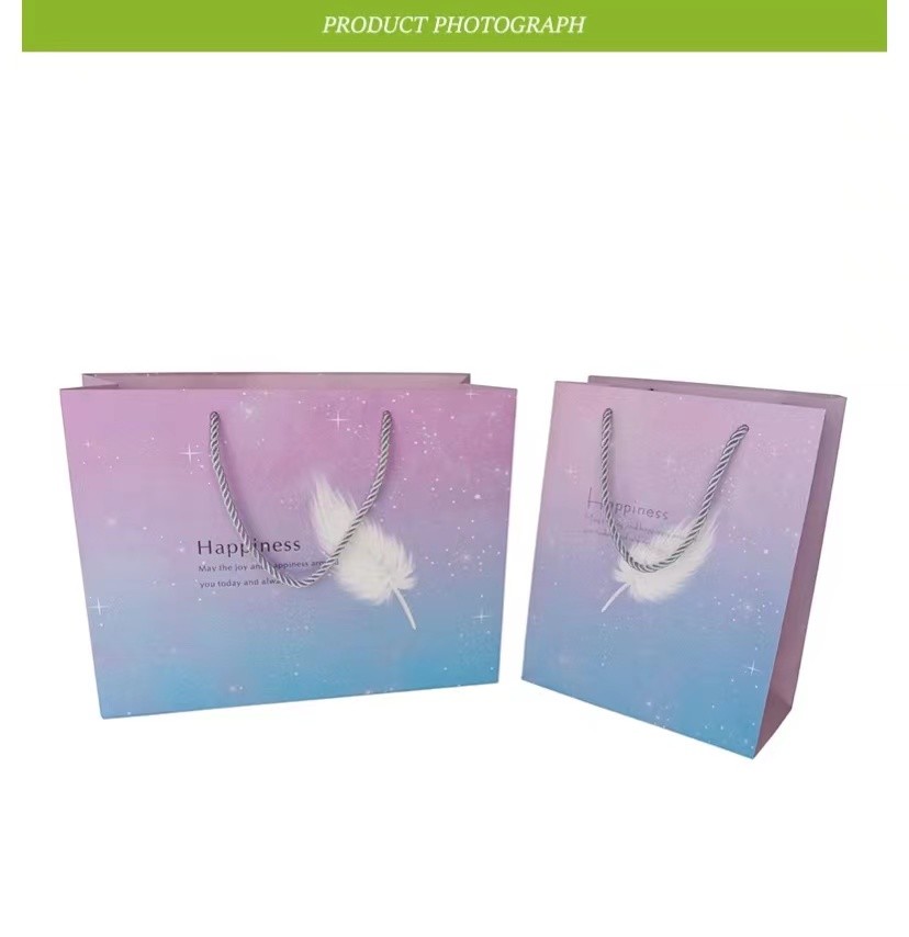 Gravure 27cm*20.3cm*11cm печатая косметические бумажные мешки с кнопкой