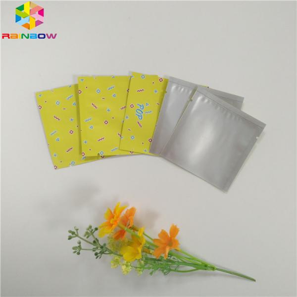 Food Grade Foil Pouch Packaging Mylar Three Side Seal Flat Zipper Bag For Snack Tea Capsule