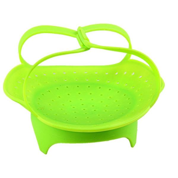 100% Food Grade Custom Wholesale  Silicone Cooking Steamer Anti-bacterial Steamer Tray With Handle