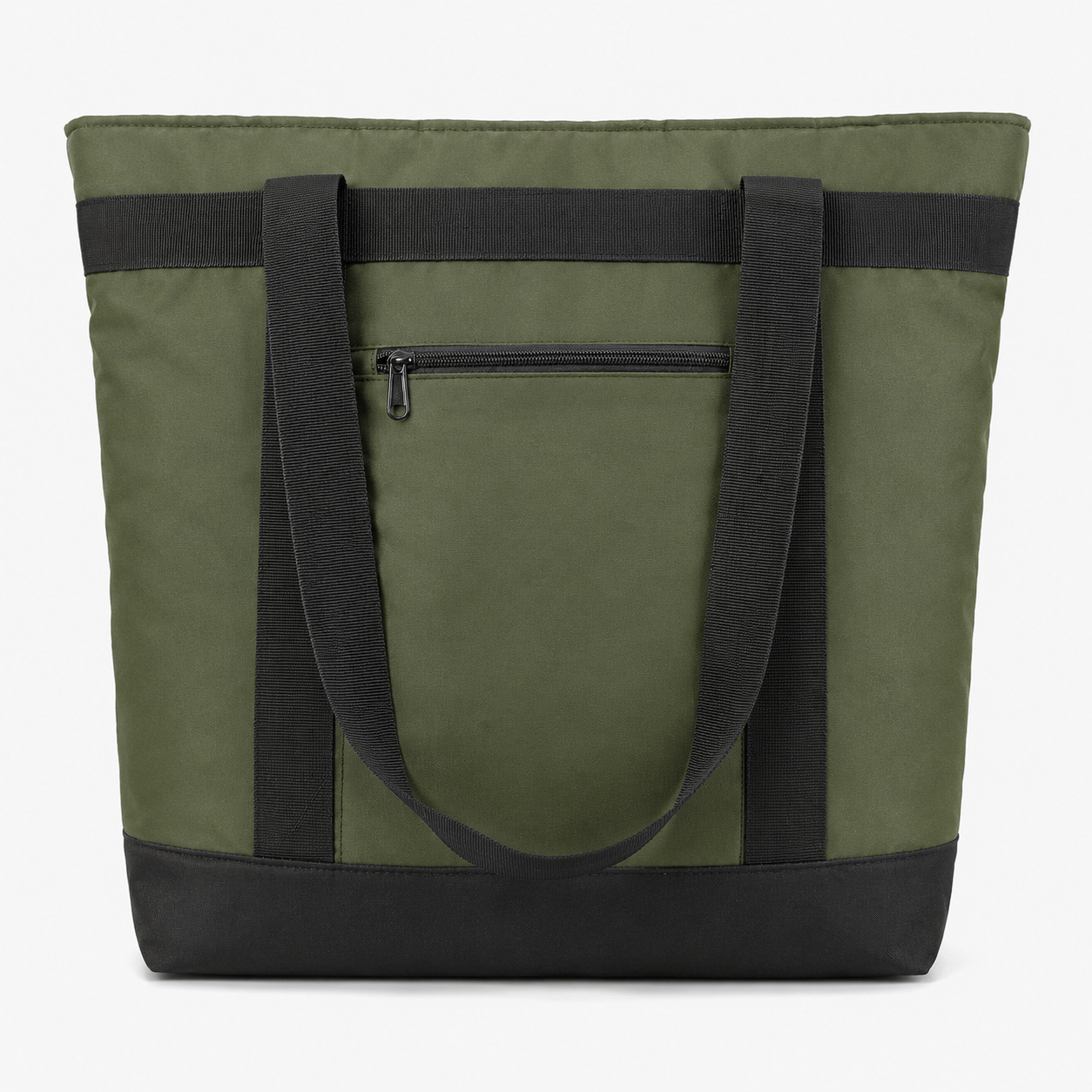 Large Insulated Cooler Tote Bag, Leakproof Foldable Grocery & Food Delivery Bag for Beach, Travel, Lunch & Shopping, Moss Green