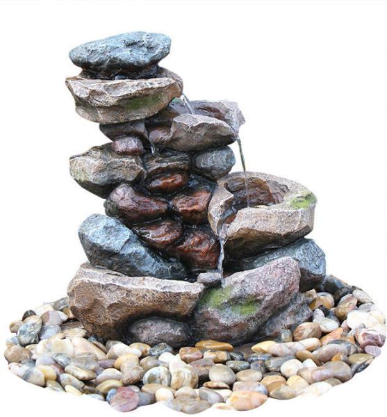 Decorative Tower Hand Cast Rock Water Fountains OEM Acceptable