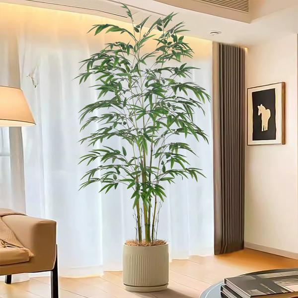 Wholesale Artificial Bamboo Plant Tree With Plastic Pot For Decor, Apartment Or Office– Realistic Fake Indoor Plants For Living Room, Bedroom, Bathroom, Entryway – Faux Greenery For DéCor