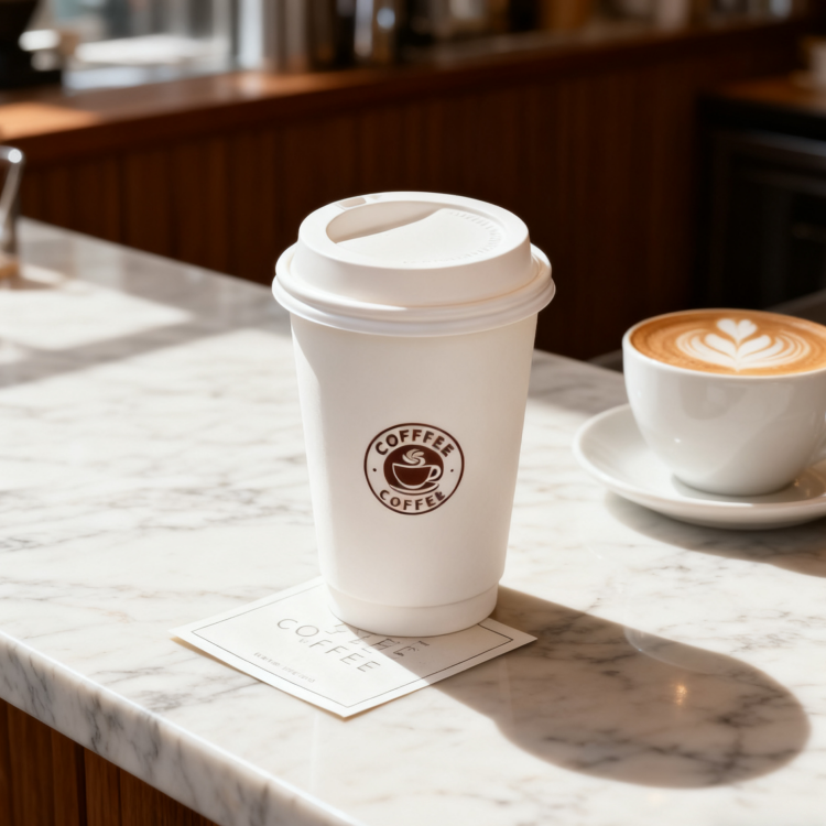 Taza de café desechable de pared simple/doble para bebidas calientes de 4oz, 8oz, 10oz, 12oz, 14oz y 16oz, ecológica y personalizada, con tapa