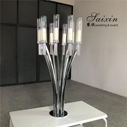 ZT-396 Materiais de decoração de casamento cristal metal velas de apoio para peças centrais