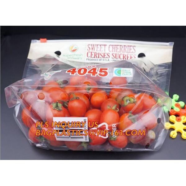 flat bottom fresh fruit vegetable plastic packing bag, dried cherry packing bag, supermarket grape packing bag