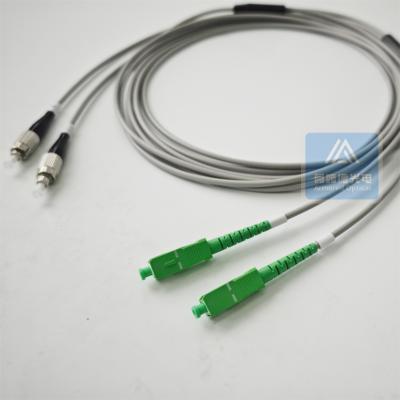2F Cordon de patch blindé 2m SC APC FC UPC Connecteur 3,0mm Jacket en PVC gris