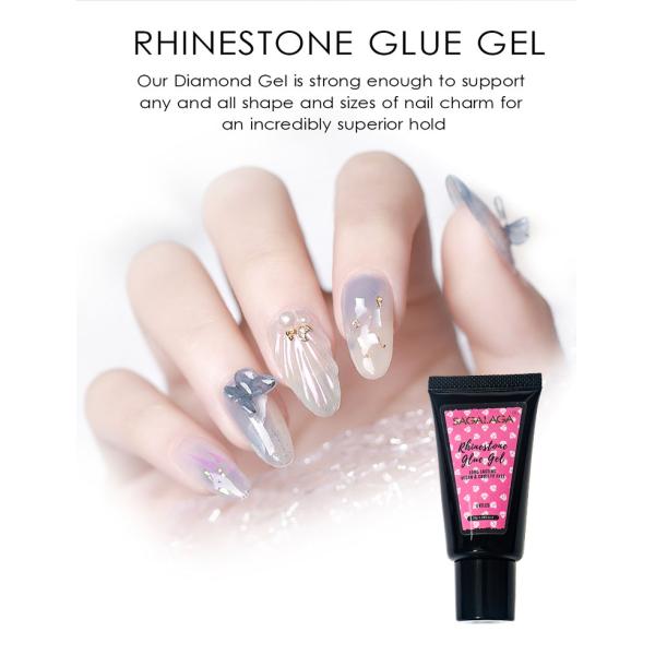 DIY Nails Made Easy with Clear UV Gel and Crystal Rhinestone Glue Custom Logo Included