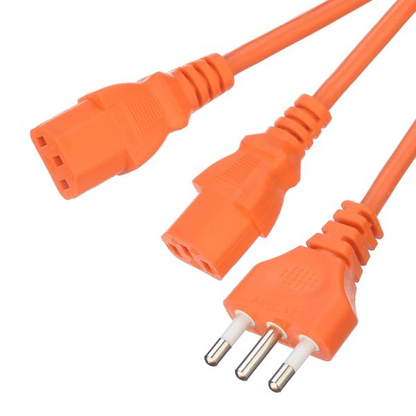 IMQ Certificated Computer Power Cord Y Splitter 3pin Plug with 2 Way C13 Plug Socket WIFI NO Grounding Standard Grounding