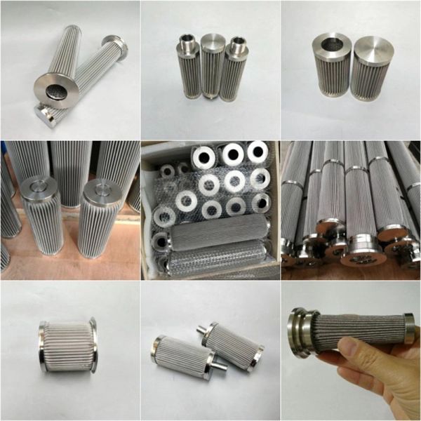 Washable And Durable 20 Inch 5um Sintered Metal Filter Stainless Steel Pleated Cartridge Industrial