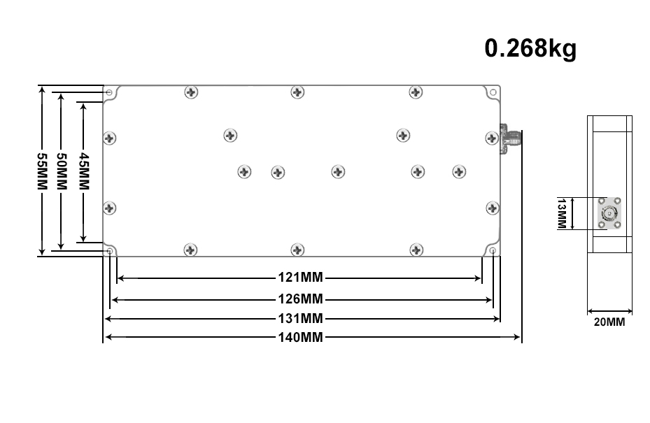 модуль 30Watt усилителя силы 5.8GHz 5700-5900MHz RF для собрания Jammer сигнала