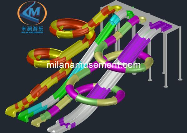 Customizable Height FRP Water Park Slide with UV Resistant Coating for Aquatic Facilities