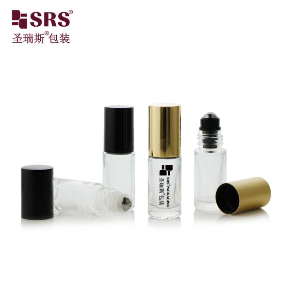 SRS Packaging 5ml Customized Molded Glass Roll on Bottle for Perfume Essential Oil