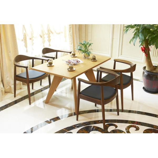 Wooden Frame Hotel Furniture Set Leather Seat  Kennedy Dining Chair Vintage Style