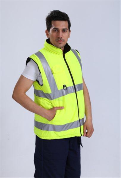 7 In 1 OEM Hivis Winter Work Jacket , 300D Oxford Hi Vis Heavy Duty Work Coats