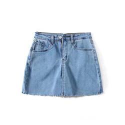 Oem Factory Manufacturer Custom Logo Flexible Mini Denim High Waisted Skirts With Built In Shorts