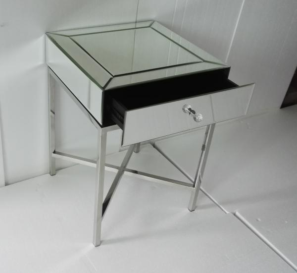 45 * 45 * 65CM Mirror Tables Furniture Silver Color Steel Chrome Finish