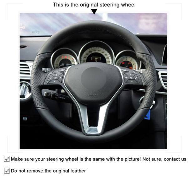 Suede Black Custom Steering Wheel Cover For Mercedes Benz A GLA C CLA Class 2013-2016