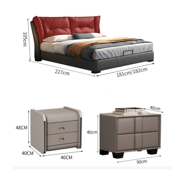 Темное мягкой мебели спальни Corium современной штейновое - серые 1,8 метра двуспальной кровати