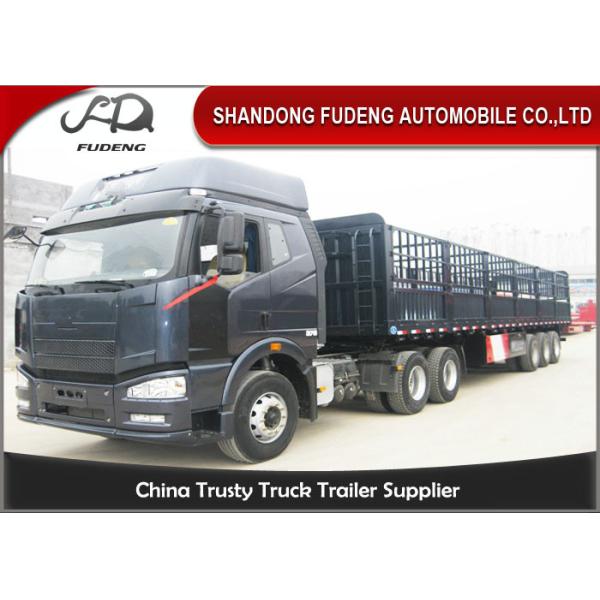 Top - Class Steel Frames 3 Axles Side Wall Semi Trailer With Advanced LED Light